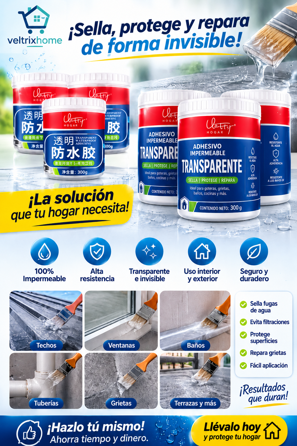 Pack 3 sellador líquido impermeable