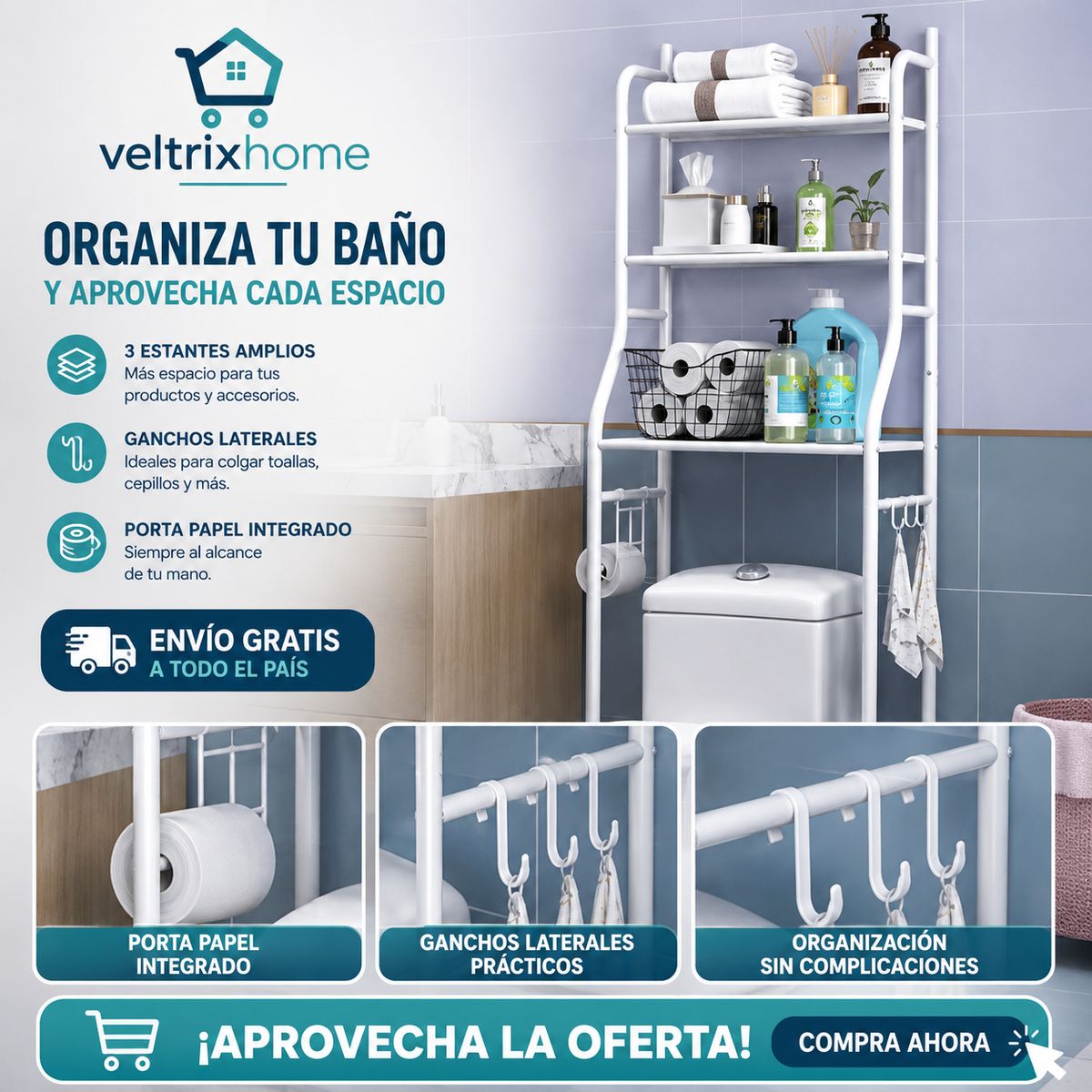 ESTANTE ORGANIZADOR DE BAÑO