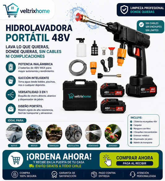 🚿 Hidro lavadora Portátil Inalámbrica