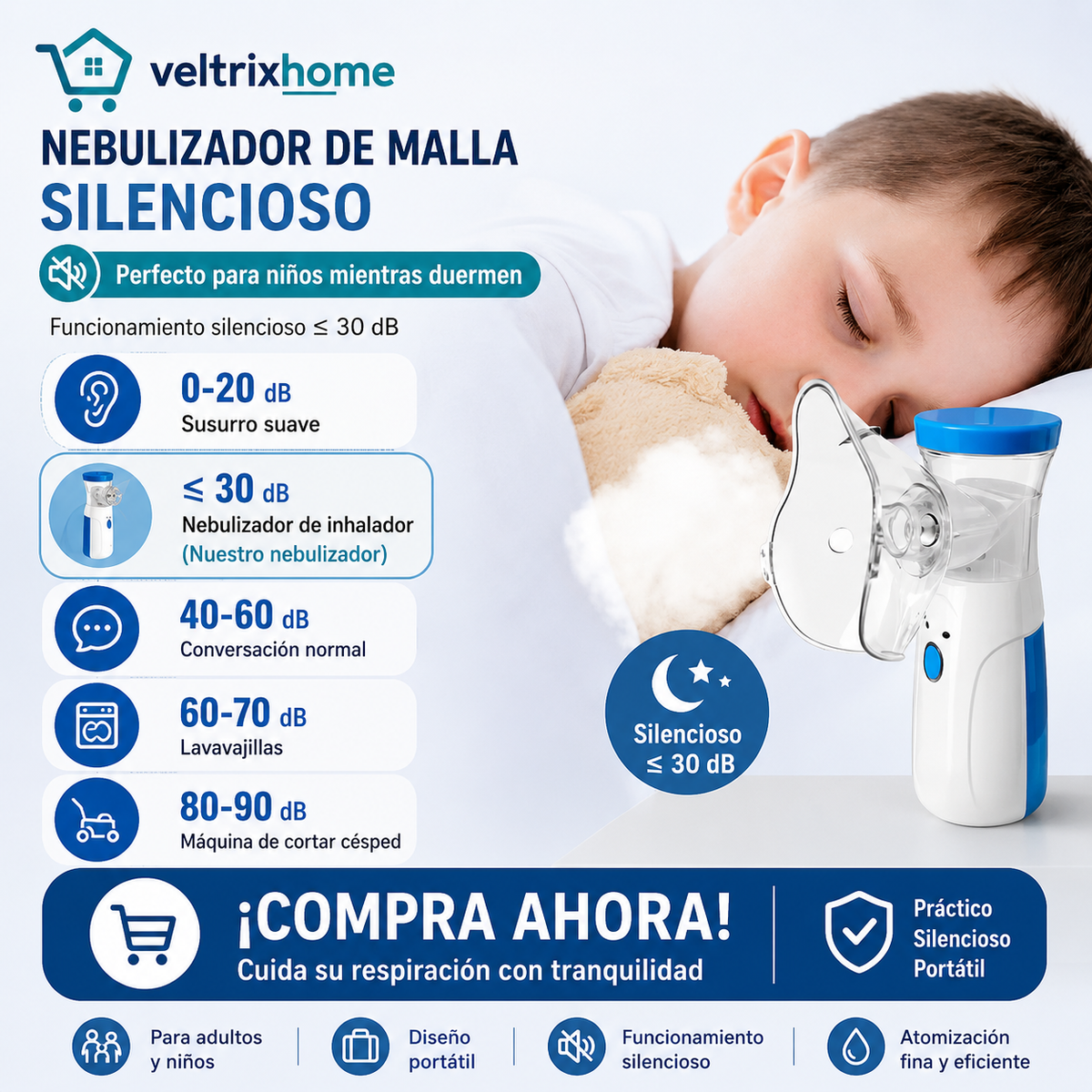 Nebulizador portátil recargable