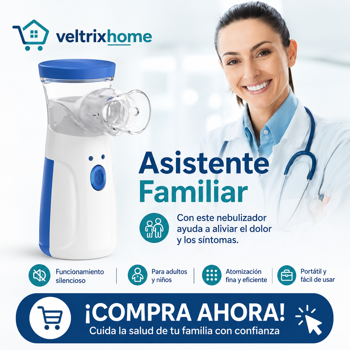 Nebulizador portátil recargable
