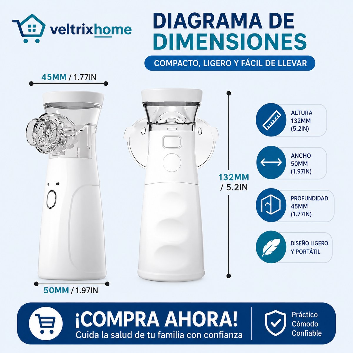 Nebulizador portátil recargable